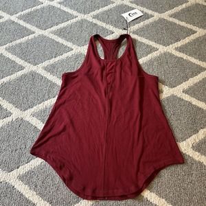 Zyia Active Size Large Effortless Tank Cranberry Red Workout Top Long NEW W TAGS